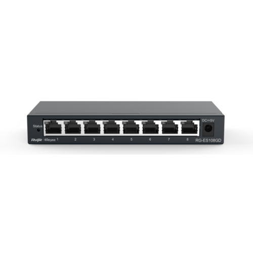 Switch Gigabit 8 Puertos Metálico Ruijie Montable Ethernet