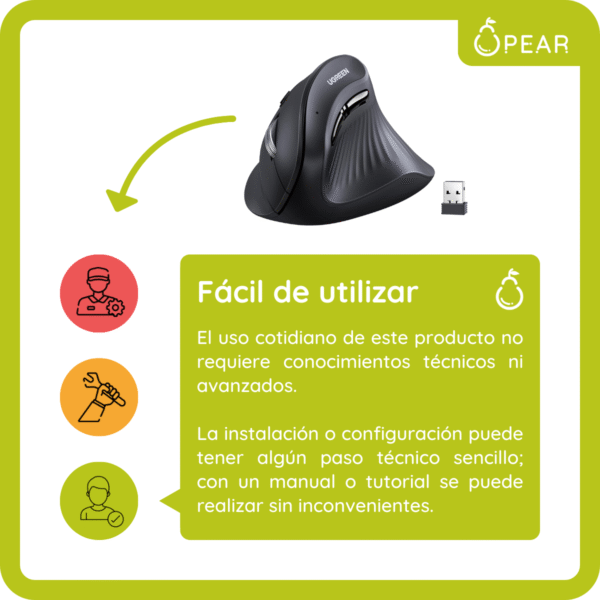 Mouse Ugreen Vertical Receptor Usb C Click Silencioso