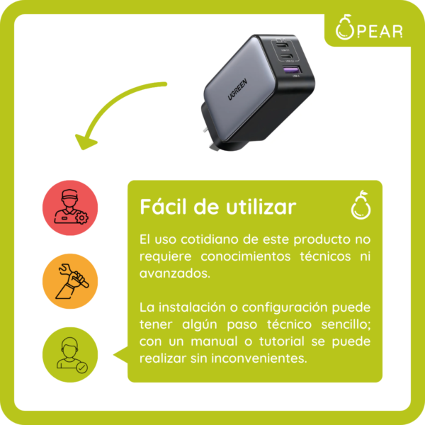 Cargador Celular Carga Rápida 65w Usb C Usb A 3 Puertos