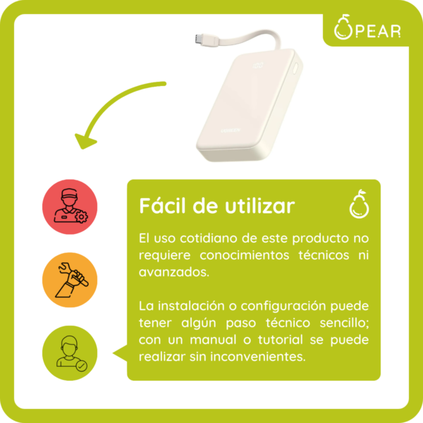 Power Bank Ugreen Portátil 20w 3 Puertos Usb C Usb A