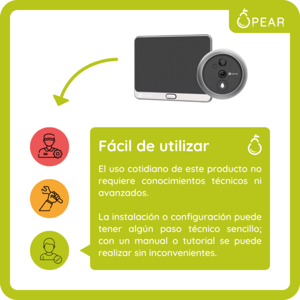 EVZ-DP2-3MP-X1-6 Video Portero A Color Ezviz Dp2 Con Mirilla 1080p