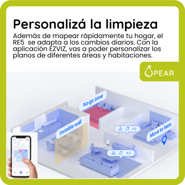 Aspiradora Robot Ezviz Re5 Trapeadora Inteligente Smart Piso