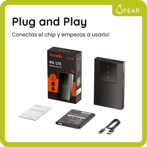 Modem Router Portátil Wifi 6 Chip Tenda 4g180 286mbps 2,4ghz