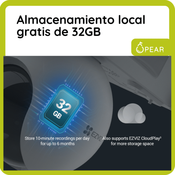 Camara Seguridad Wifi Ezviz Hb8 Domo 360 4mp 32gb Bateria