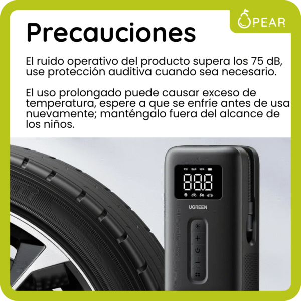 Inflador Para Neumaticos Portátil Ugreen A Batería 150psi