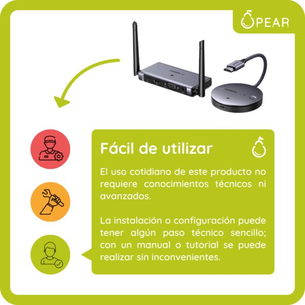 Transmisor Receptor Inalámbrico Ugreen Hdmi Vga 4k 50m Metal