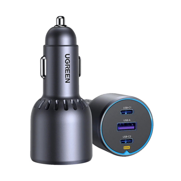 Cargador Auto Ugreen Usb A Usb C Carga Rápida 75w 3 Puertos