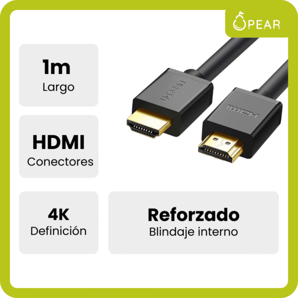 Cable Hdmi Ugreen 1metro 4k Video Audio Reforzado