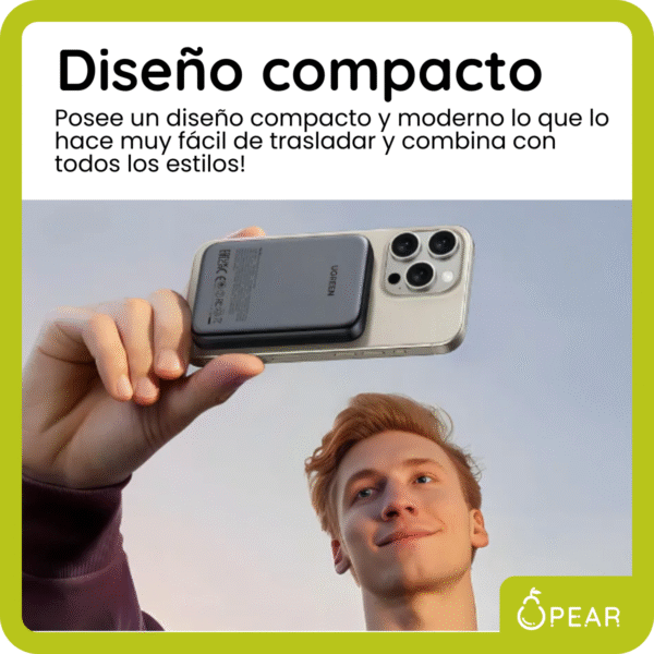 UGR-PB561-G-X1-5 Power Bank Ugreen Inalámbrico Portátil 20w Qi Apple iPhone