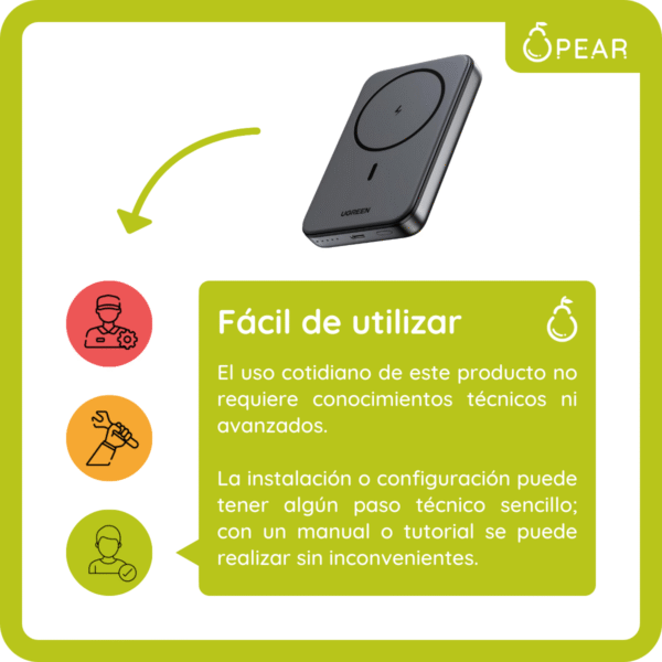 UGR-PB561-G-X1-7 Power Bank Ugreen Inalámbrico Portátil 20w Qi Apple iPhone